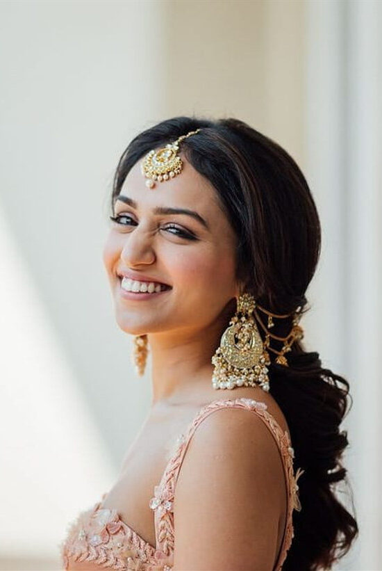 Bridal hairstyle tight curls